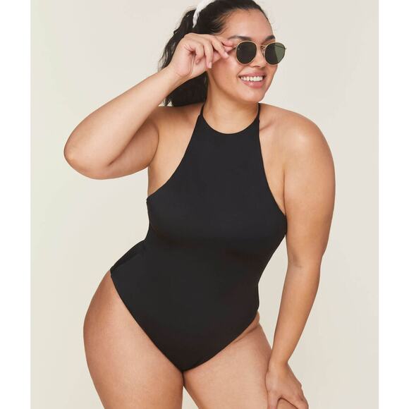 Andie Swim The Asbury Eco Nylon One Piece Swimsuit in Black L NWT - Picture 1 of 6